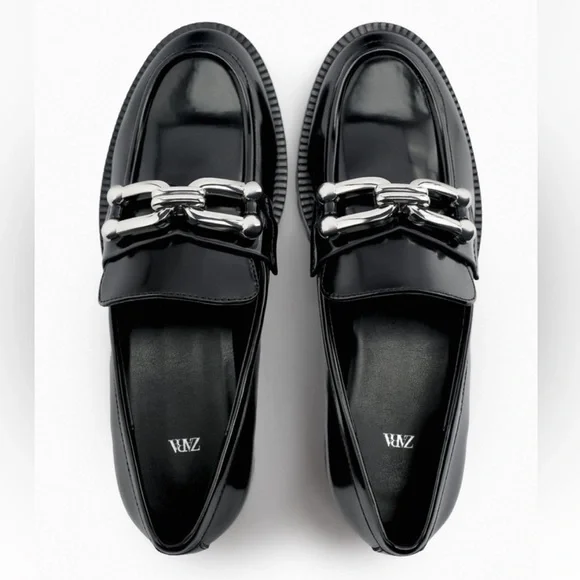 Zara | Shoes | Nwt Zara Lug Sole Embellished Buckle Loafer  display picture 1